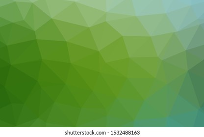 Light Green vector abstract polygonal texture. Colorful illustration in Origami style with gradient.  The best triangular design for your business.