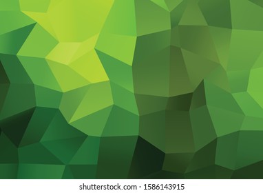 Light Green vector abstract polygonal texture. Triangular geometric sample with gradient.  Completely new template for your business design.