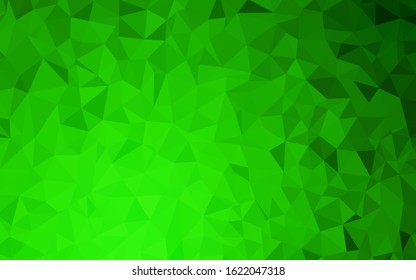 Light Green vector abstract polygonal template. Modern abstract illustration with triangles. Polygonal design for your web site.