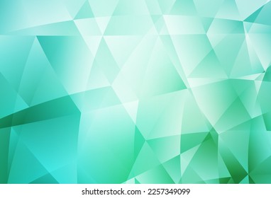 Fondo polígono abstracto del vector verde claro. Ilustración geométrica creativa en estilo Origami con gradiente. Patrón triangular para tu diseño.