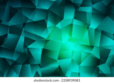 Light Green vector abstract polygonal template. Glitter abstract illustration with an elegant triangles. Textured pattern for your backgrounds.