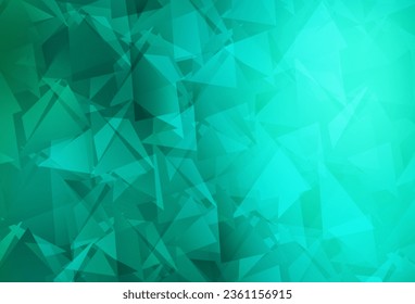 Fondo polígono abstracto del vector verde claro. Ilustración geométrica creativa en estilo Origami con gradiente. Patrón triangular para tu diseño.