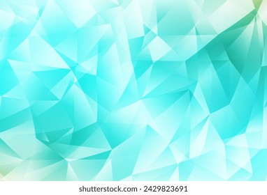 Light Green vector abstract polygonal template. Colorful illustration in abstract style with triangles. Textured pattern for your backgrounds.