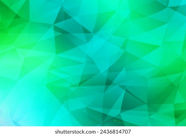 Light Green vector abstract polygonal template. Glitter abstract illustration with an elegant triangles. Textured pattern for your backgrounds.