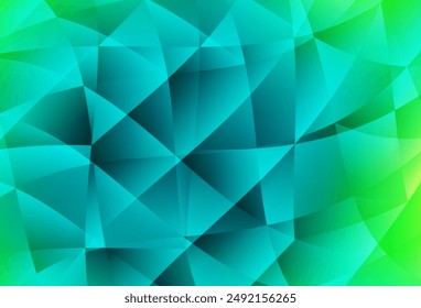 Fondo poligonal abstracto de Vector verde claro. Ilustración geométrica en estilo Origami con degradado.  Nuevo diseño para su negocio.