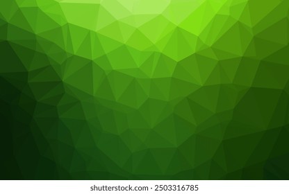Light Green vector abstract polygonal cover. A vague abstract illustration with gradient. Triangular pattern for your business design.