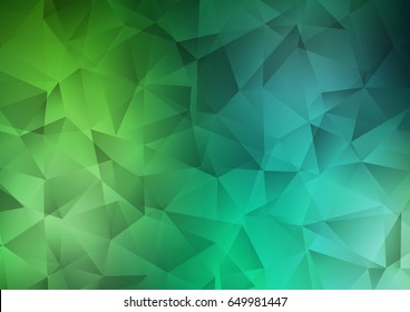 Light Green vector abstract polygonal template. Colorful illustration in abstract style with gradient. The best triangular design for your business.