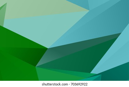 Light Green vector abstract polygonal pattern. Shining illustration, which consist of triangles. The best triangular design for your business.