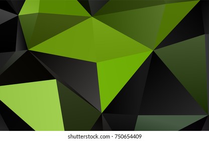 Light Green vector abstract polygonal template. Triangular geometric sample with gradient.  The completely new template can be used for your brand book.