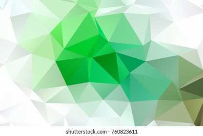 Light Green vector abstract polygonal background. Geometric illustration in Origami style with gradient.  The template can be used as a background for cell phones.