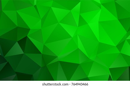 Light Green vector abstract polygonal template. Creative illustration in halftone style with gradient. The best triangular design for your business.
