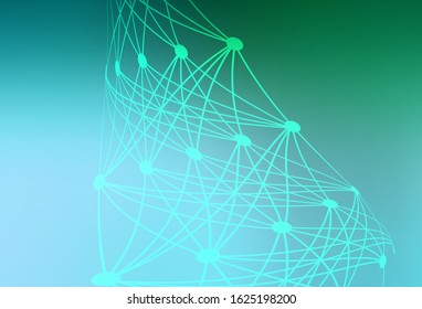 Light Green vector backdrop with artificial intelligence data. Abstract illustration with links and dots of AI. Smart design for promotion of bid data.