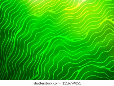 Light Green vector backdrop with bent lines. Creative illustration with gradient. A new texture for your  ad, booklets, leaflets.