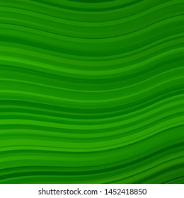 Light Green vector backdrop with bent lines. Colorful illustration in circular style with lines. Best design for your ad, poster, banner.