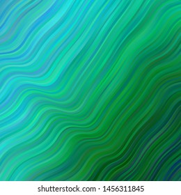 Light Green vector backdrop with bent lines. Colorful illustration in circular style with lines. Best design for your posters, banners.