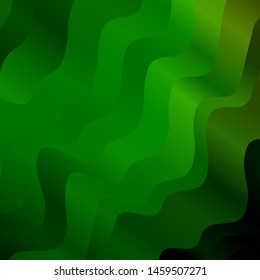 Light Green vector backdrop with bent lines. Illustration in abstract style with gradient curved.  Best design for your ad, poster, banner.