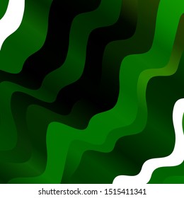 Light Green vector backdrop with bent lines. Illustration in abstract style with gradient curved.  Best design for your ad, poster, banner.
