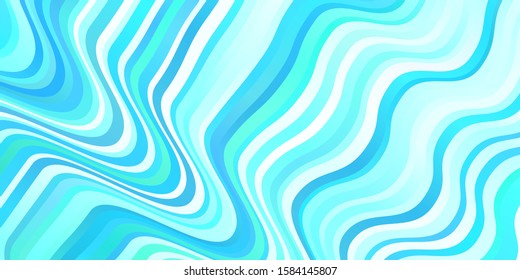 Light Green vector backdrop with bent lines. Bright illustration with gradient circular arcs. Pattern for ads, commercials.