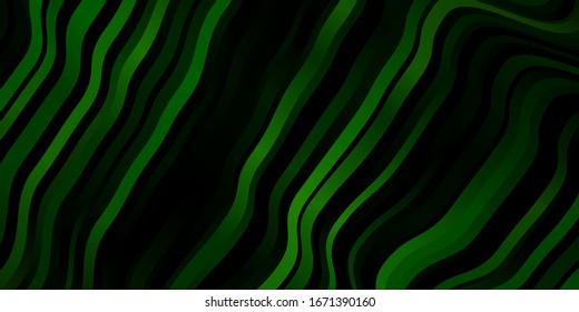Light Green vector backdrop with bent lines. Brand new colorful illustration with bent lines. Pattern for booklets, leaflets.