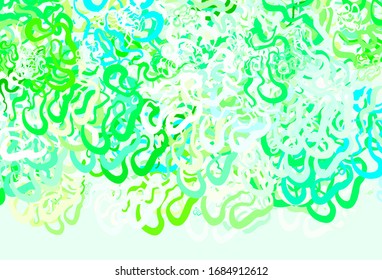 Light Green vector backdrop with bent lines. Colorful illustration in abstract style with gradient. Pattern for your business design.