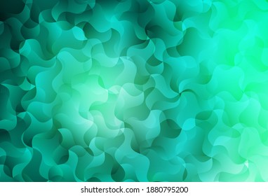 Light Green vector backdrop with bent lines. Modern gradient abstract illustration with bandy lines. Abstract design for your web site.