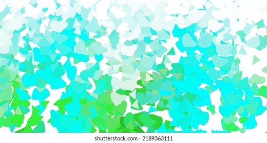Light green vector backdrop with chaotic shapes. Colorful abstract forms with gradient in simple style. Elegant design for wallpaper set.