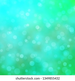 Light Green vector backdrop with circles. Glitter abstract illustration with colorful drops. Pattern for wallpapers, curtains.