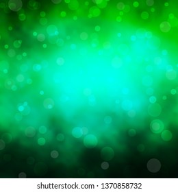 Light Green vector backdrop with circles. Abstract illustration with colorful spots in nature style. Pattern for business ads.