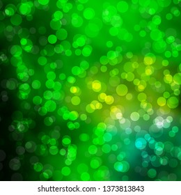 Light Green vector backdrop with circles. Colorful illustration with gradient dots in nature style. Design for posters, banners.