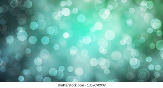 El fondo del vector verde claro con círculos. Ilustración con un conjunto de esferas abstractas coloridas y brillantes. Patrón para sitios web, páginas de inicio.