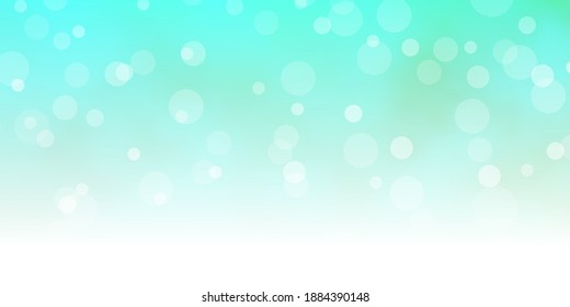 Light Green vector backdrop with circles. Glitter abstract illustration with colorful drops. New template for your brand book.
