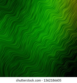 Light Green vector backdrop with circular arc. Abstract gradient illustration with wry lines. Template for your UI design.