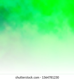 Light Green vector backdrop with cumulus. Abstract colorful clouds on gradient illustration. Beautiful layout for uidesign.