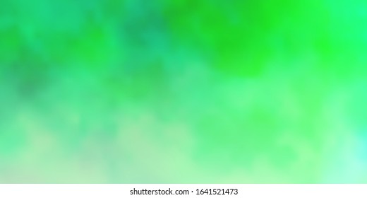 Light Green vector backdrop with cumulus. Abstract illustration with colorful gradient clouds. Pattern for your commercials.