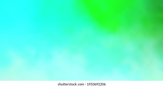 Light Green vector backdrop with cumulus. Colorful illustration with abstract gradient clouds. Pattern for your booklets, leaflets.