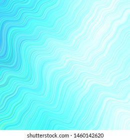 Light Green vector backdrop with curved lines. Colorful abstract illustration with gradient lines. Colorful wave pattern for your design.