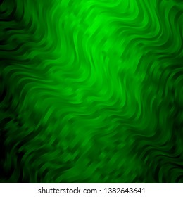 Light Green vector backdrop with curves. Abstract gradient illustration with wry lines. Pattern for websites, landing pages.