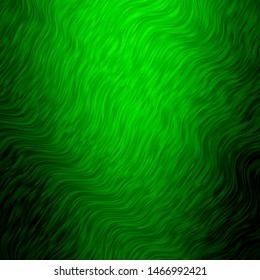 Light Green vector backdrop with curves. Abstract illustration with bandy gradient lines. Pattern for booklets, leaflets.