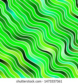 Light Green vector backdrop with curves. Brand new colorful illustration with bent lines. Pattern for ads, commercials.