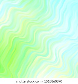 Light Green vector backdrop with curves. Brand new colorful illustration with bent lines. Design for your business promotion.