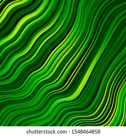 Light Green vector backdrop with curves. Illustration in halftone style with gradient curves. Pattern for business booklets, leaflets