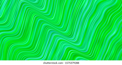 Light Green vector backdrop with curves. Brand new colorful illustration with bent lines. Best design for your ad, poster, banner.