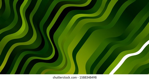 Light Green vector backdrop with curves. Colorful illustration with curved lines. Pattern for websites, landing pages.