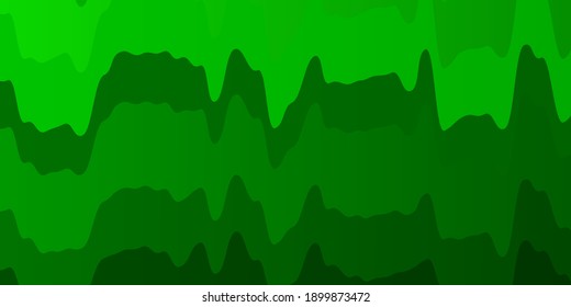 Light Green vector backdrop with curves. Gradient illustration in simple style with bows. Pattern for websites, landing pages.