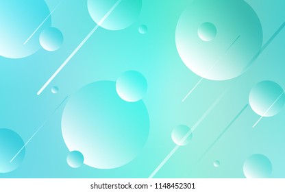 Light Green vector backdrop with dots. Blurred decorative design in abstract style with bubbles. Pattern can be used for futuristic ad, booklets.