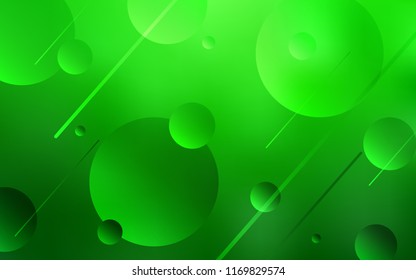 Light Green vector backdrop with dots. Blurred bubbles on abstract background with colorful gradient. Pattern can be used as texture of wallpapers.