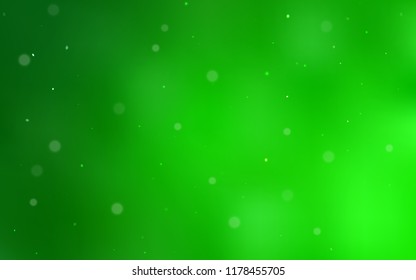 Light Green vector backdrop with dots. Abstract illustration with colored bubbles in nature style. Completely new template for your brand book.