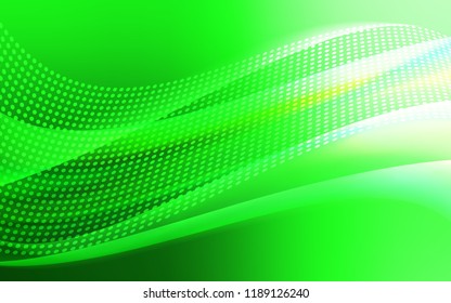 Light Green vector backdrop with dots and lines. Colorful illustration with circles and lines in futuristic style. Pattern for design of fabric, wallpapers.