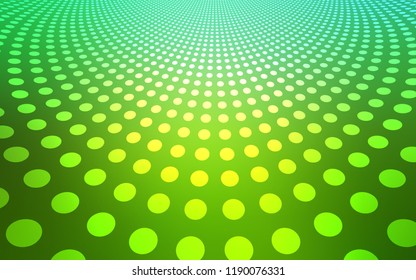 Light Green vector backdrop with dots. Blurred bubbles on abstract background with colorful gradient. Pattern can be used as texture of wallpapers.