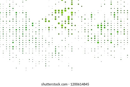 Light Green vector backdrop with dots. Glitter abstract illustration with blurred drops of rain. Pattern for ads, booklets.
